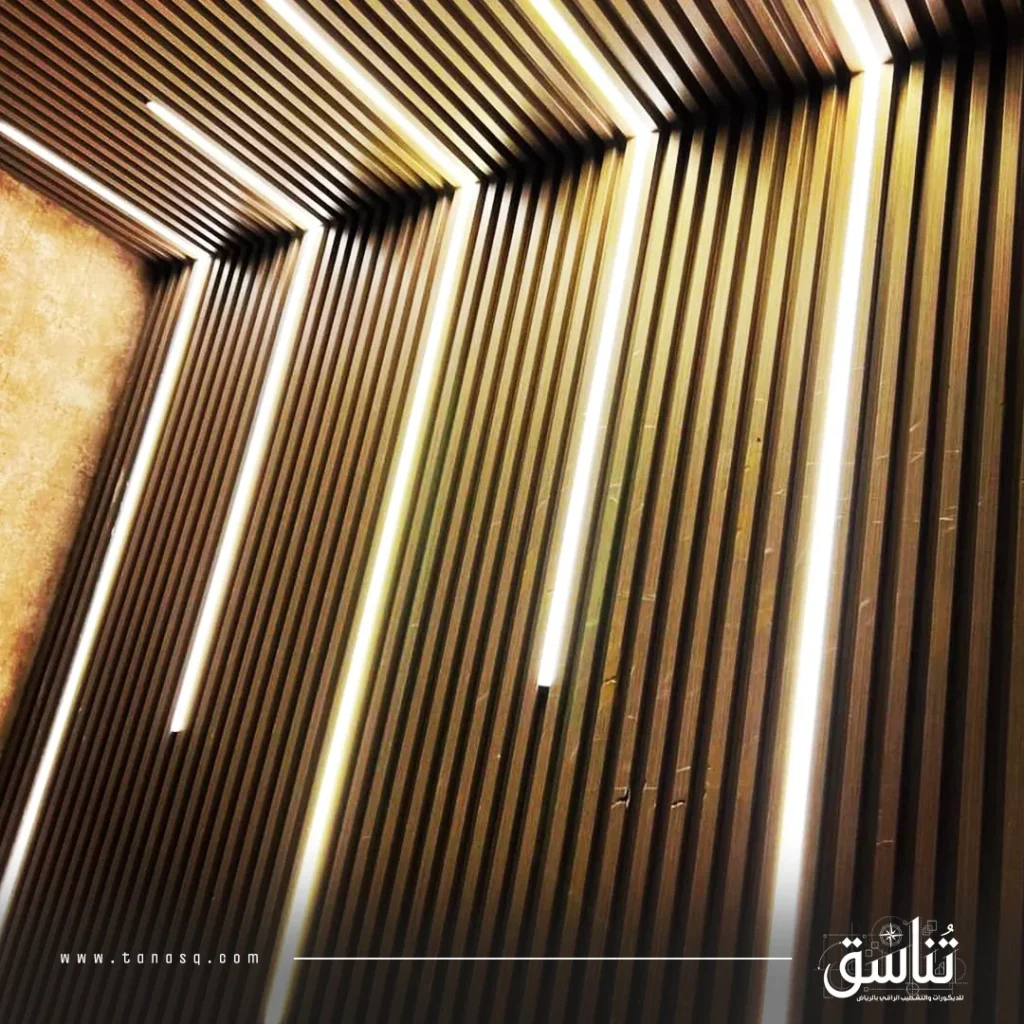 بديل الخشب مع اضاءة بروفايل