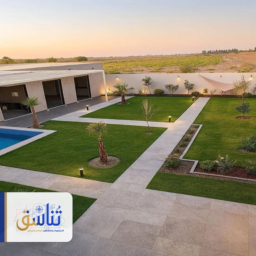 تنسيق حدائق عشب صناعي بالرياض