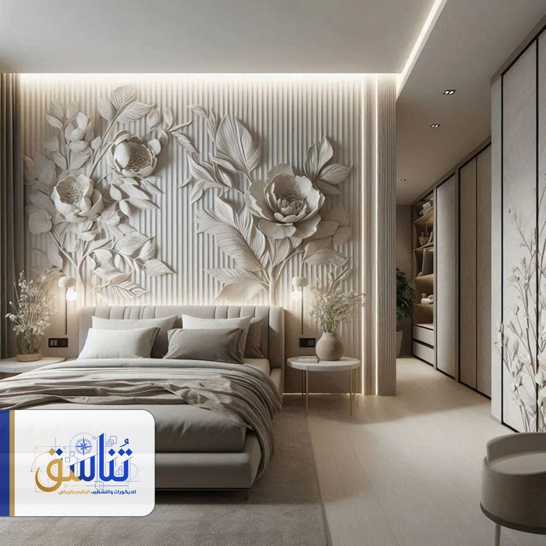 خشب حفر جدران غرف نوم الرياض