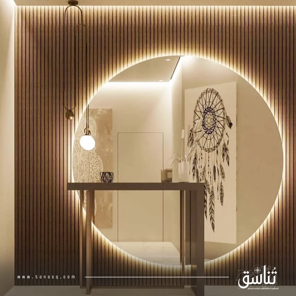 ديكور مرايات مع بديل الخشب