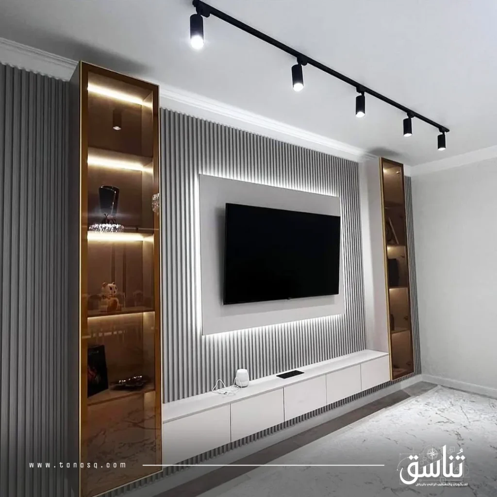 ديكورات خشب مع إضاءة ليد